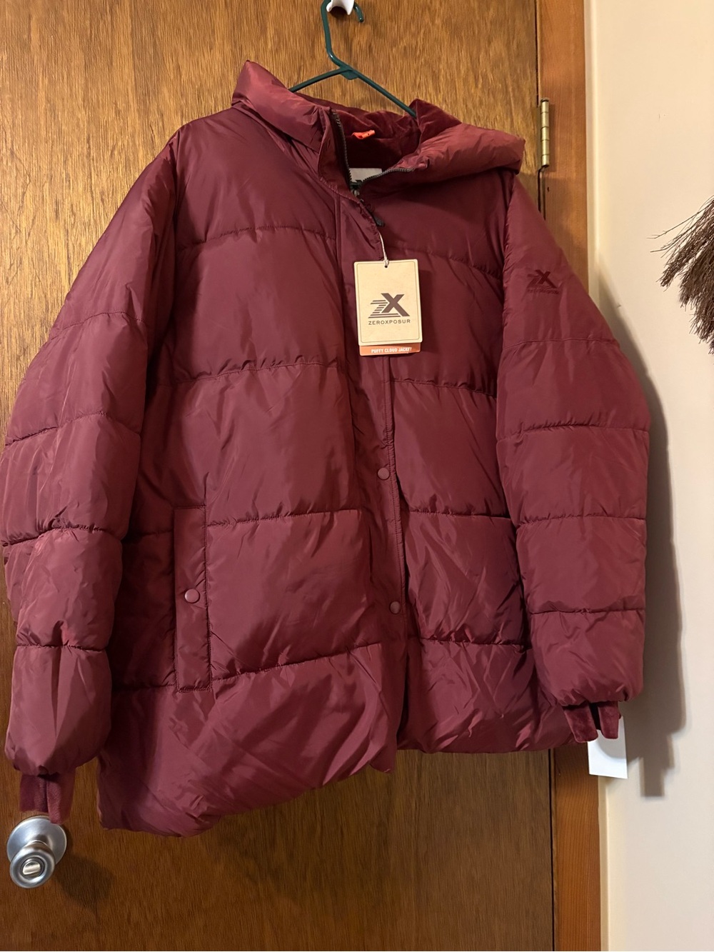 ZeroXposur Women's Maroon Quilted Puffer Jacket